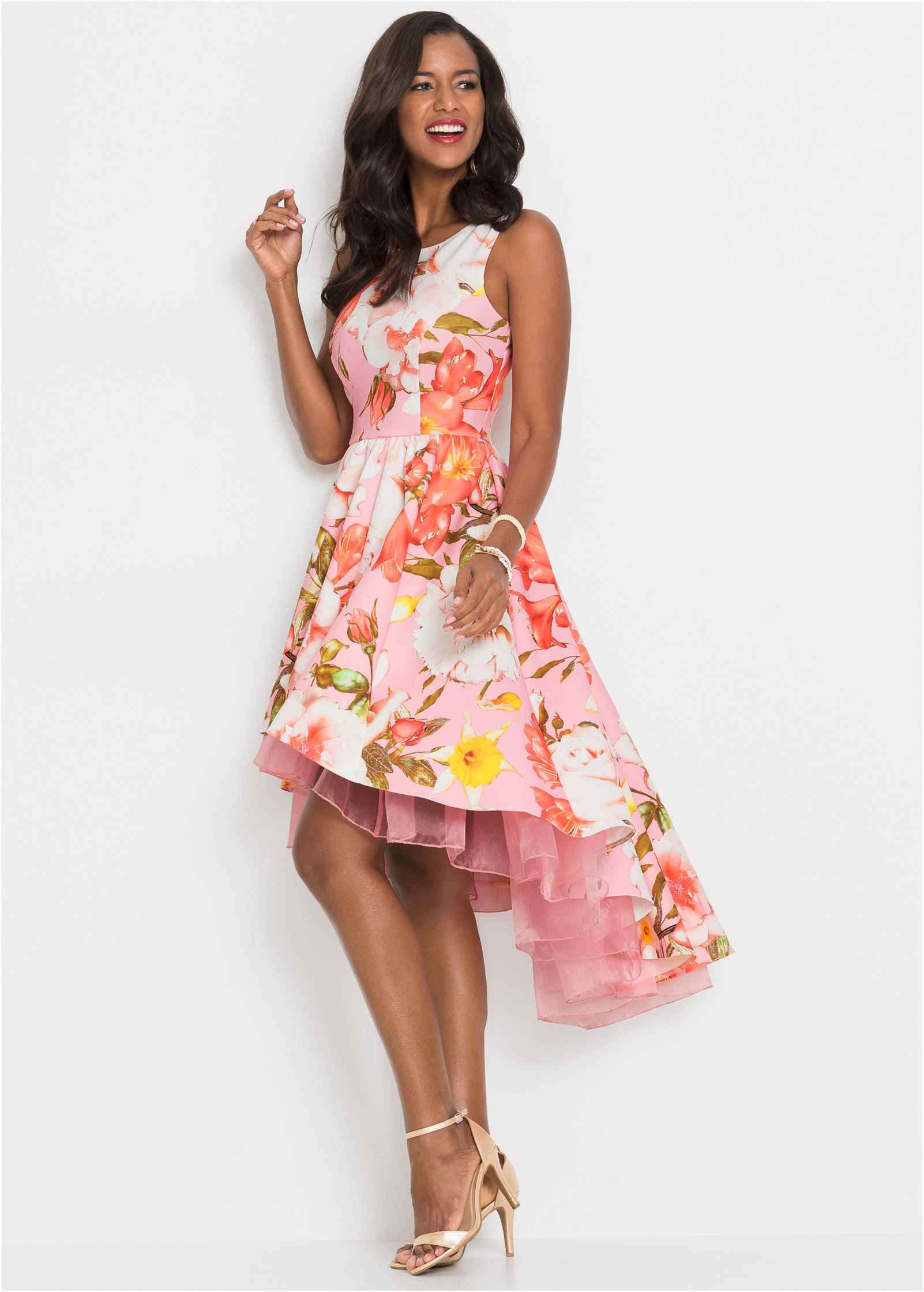 high low flower dress