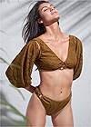 Front View Sports Illustrated Swim™ Detachable Sleeve One-Piece