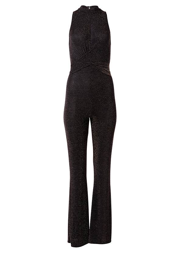 Shimmer Jumpsuit in Black & Gold | VENUS