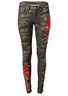 Ghost with background  view Rose Embroidered Camo Skinny Jeans