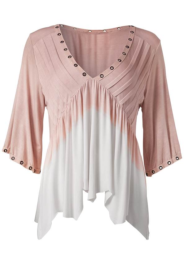 Ghost with background  view Pleated Ombre Grommet Top