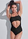 Cropped front view Sports Illustrated Swim™ Cut Out Bandeau One-Piece