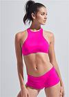 Full front view Sports Illustrated Swim™ High Neck Sport Top