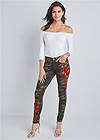 Alternate View Rose Embroidered Camo Skinny Jeans