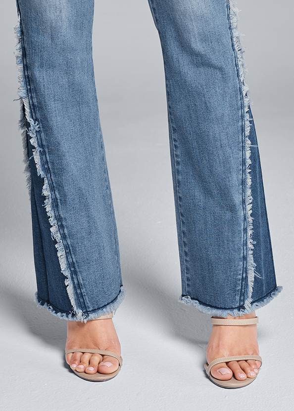 Plus Size Duo Tone Bootcut Jeans in Medium Wash | VENUS