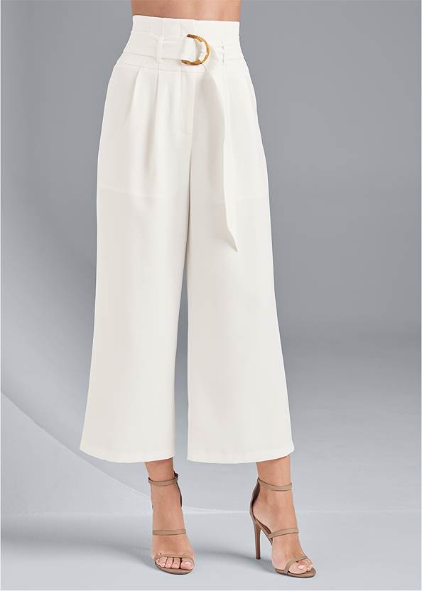 Alternate View Belted High Waist Culotte Length Pants