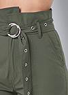 Detail front view Belted High Waist Utility Pants