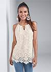 Front View Lace Sleeveless Top