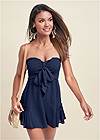 Front View Strapless Smocked Romper