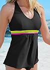 Detail front view Neon Banded Tankini Top