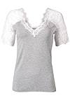 Alternate View Lace Sleeve V-Neck Top