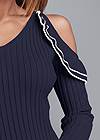 Detail front view Cold-Shoulder Sweater