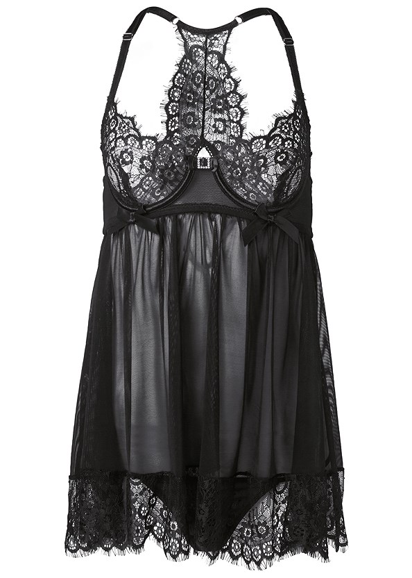 Black LACE AND MESH BABYDOLL from VENUS