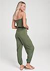 Full back view Strapless Utility Jumpsuit