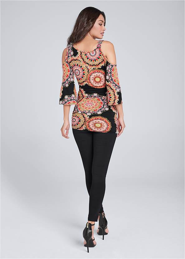 Back View Medallion Print Top