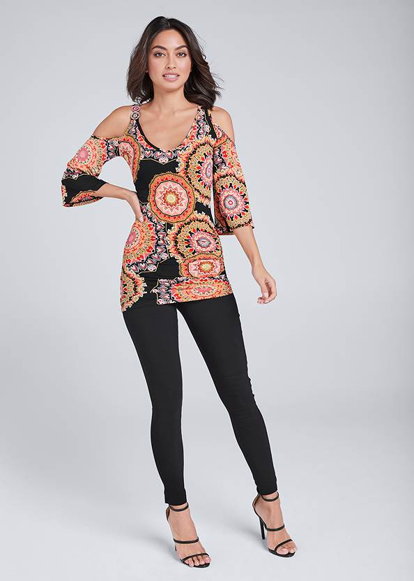 Front View Medallion Print Top