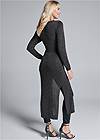 Back View Cross Front Maxi Sweater