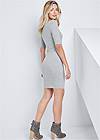Back View Scooped Neck Ribbed Dress