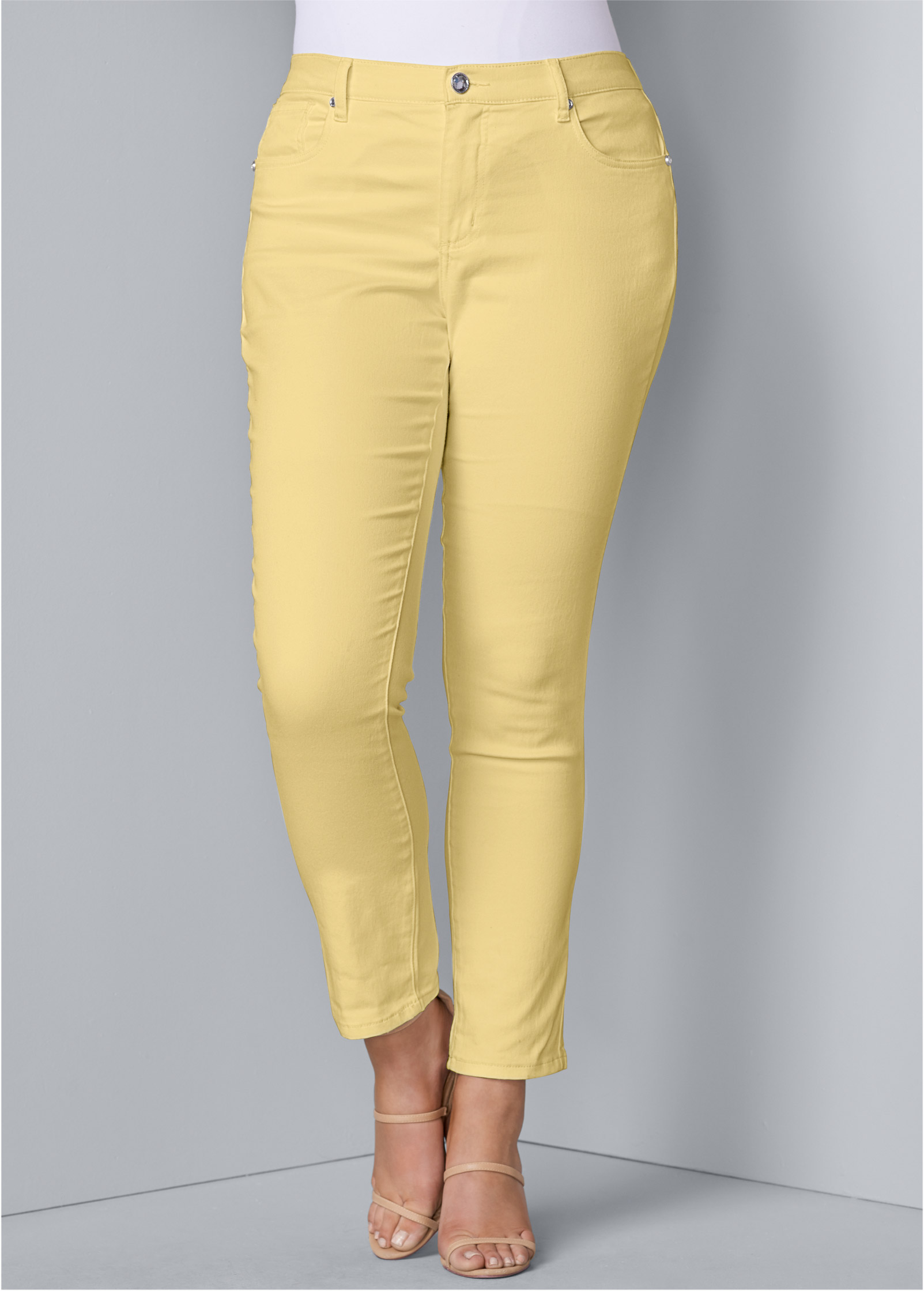 plus size yellow skinny jeans