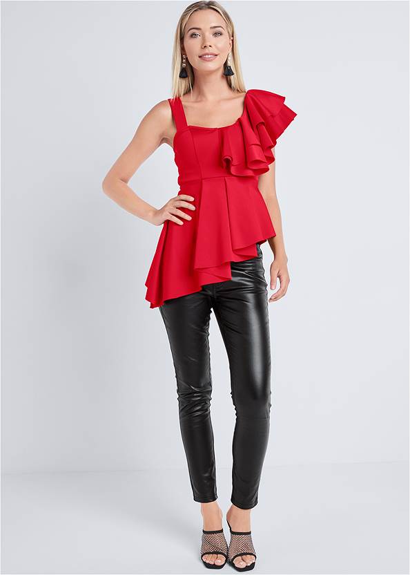 Alternate View Ruffle One Shoulder Top