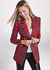 Cropped front view Plaid Blazer
