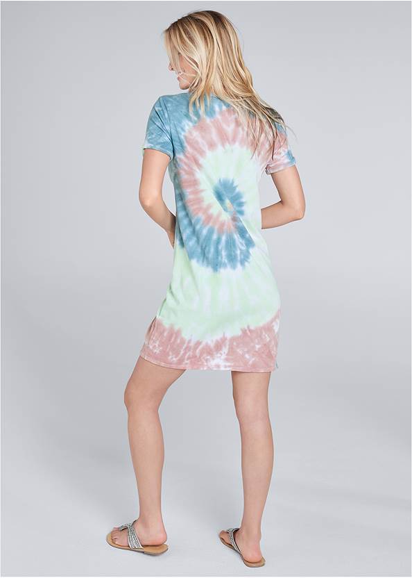 Full back view Tie Dye Knotted Lounge Dress