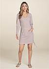 Full front view Brushed Waffle Knit Dress