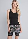 Cropped front view Camo Active Shorts Set
