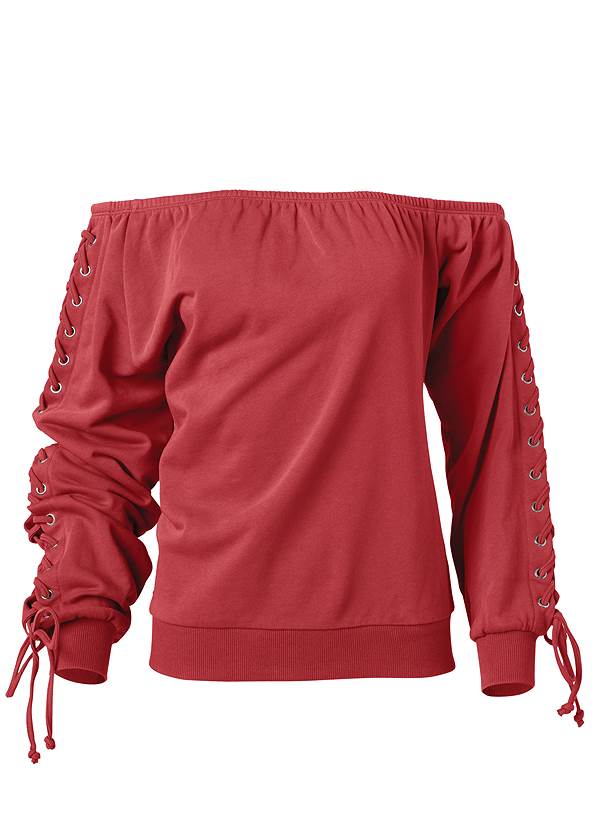 Alternate View Lace-Up Sleeve Sweatshirt