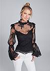 Front View Lace Mock-Neck Top