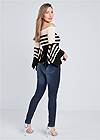 Full back view Off-The-Shoulder Striped Top