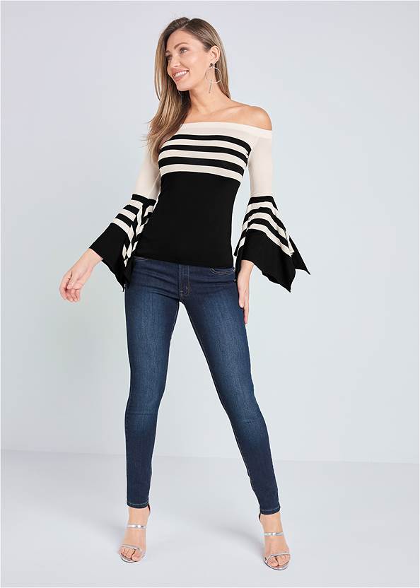 Alternate View Off-The-Shoulder Striped Top