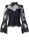 Ghost with background  view Lace Mock-Neck Top