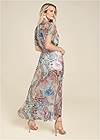 Back View Embellished Floral And Paisley Print Maxi Top