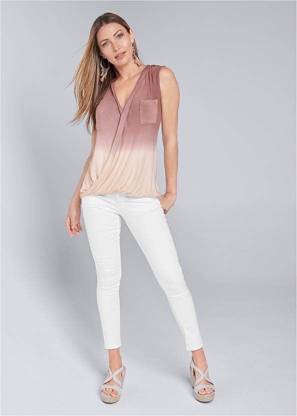 Full front view Oversized Ombre Top