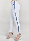 Alternate View Distressed Striped Jeans
