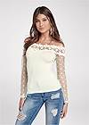 Cropped front view Swiss Dot Lace Top