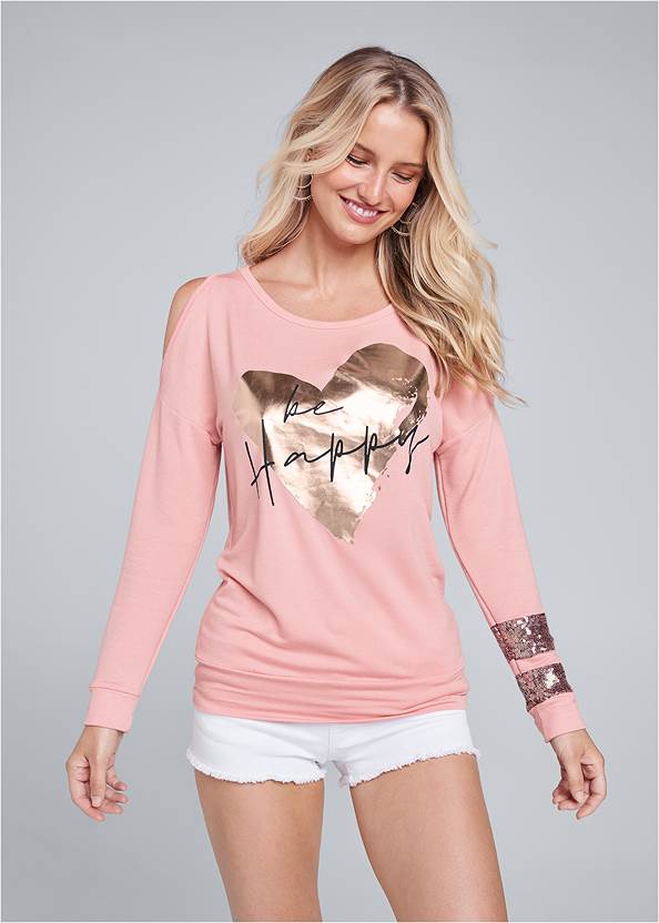 Be Happy Sweatshirt in Pink | VENUS