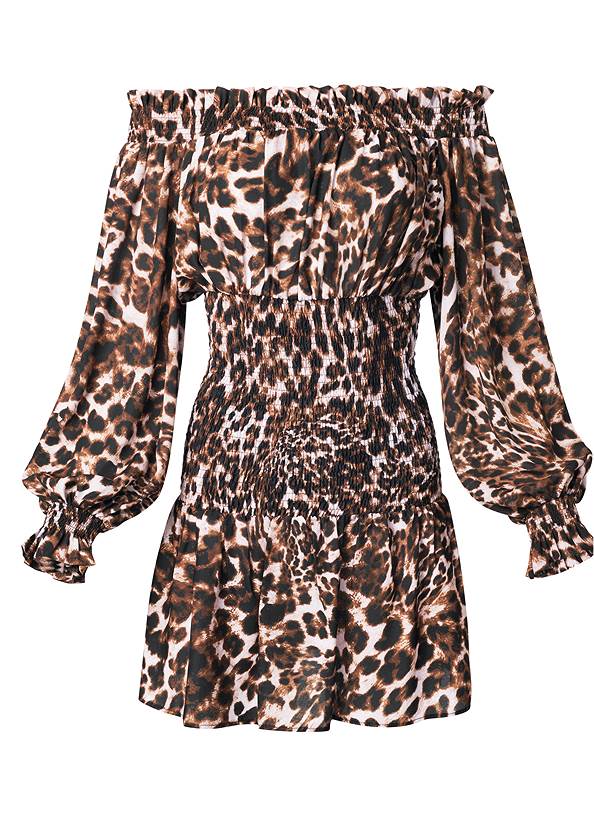 Ghost with background  view Leopard Smocked Dress