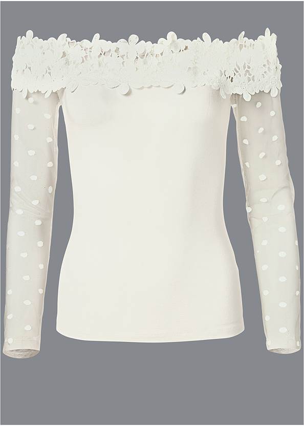 Ghost with background  view Swiss Dot Lace Top