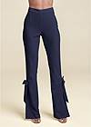 Waist down front view Smoothing Tie Bow Hem Pants