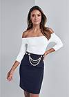 Front View Smoothing Chain Belt Pencil Skirt