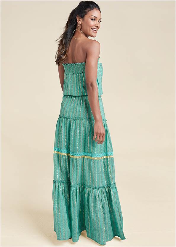 BACK View Embroidered Maxi Dress