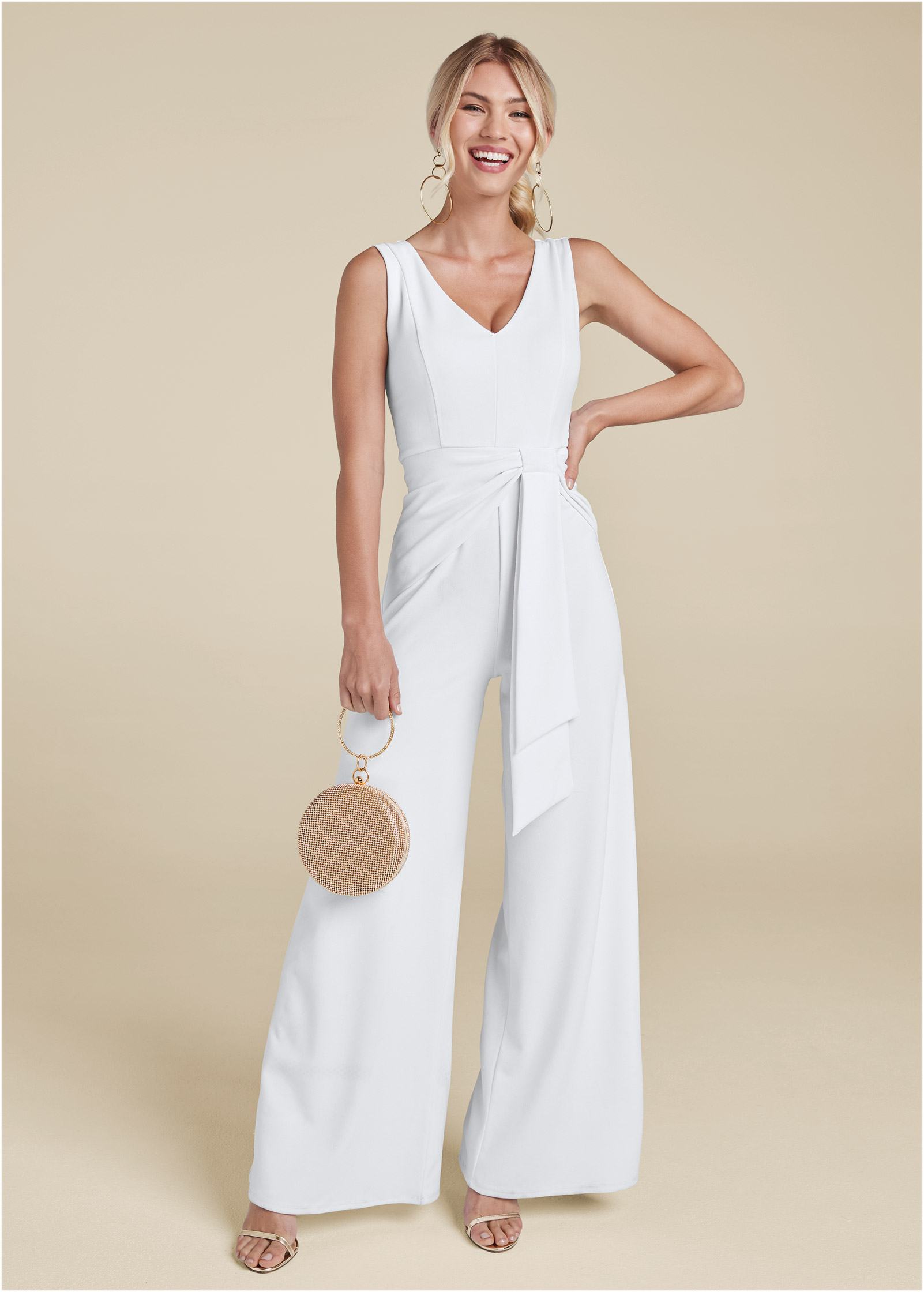 White wide cheap leg overalls