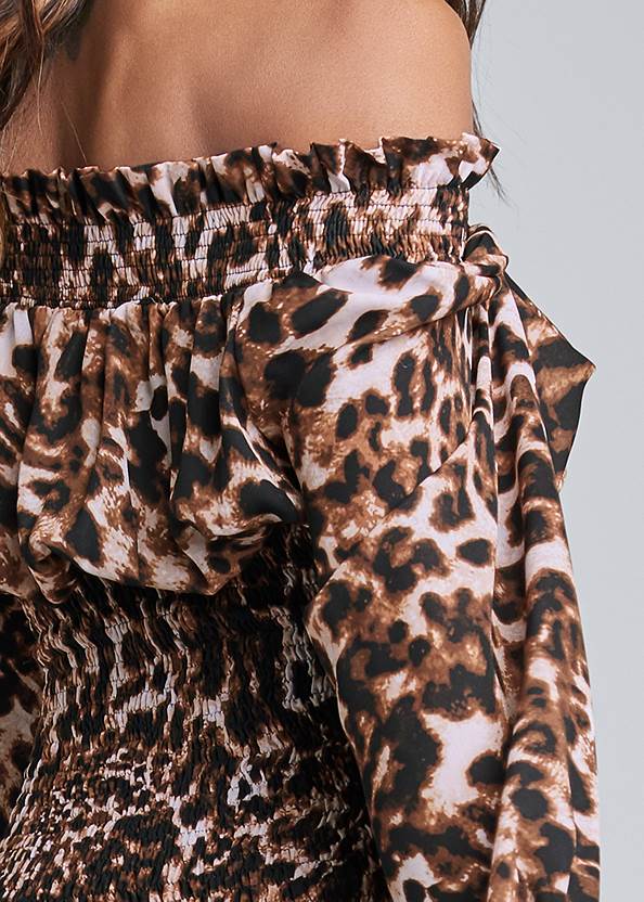 Alternate View Leopard Smocked Dress