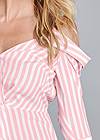 Detail front view Cold-Shoulder Striped Top
