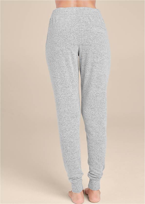 Back View Cozy Lounge Hacci Joggers