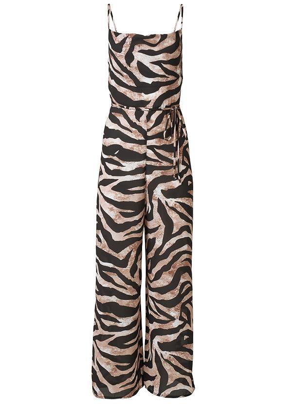 Ghost with background  view Wide Leg Tiger Print Jumpsuit
