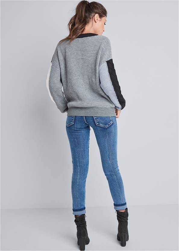 Full back view Color Blocked Sweater