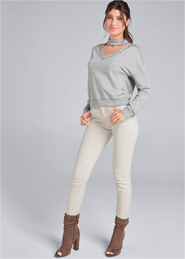 Full front view Studded Lounge Sweatshirt
